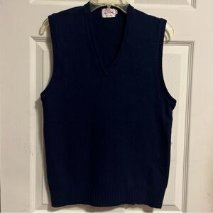 Vintage Catalina 100% All Wool Knit Vest Navy Blue Mens Size Medium
